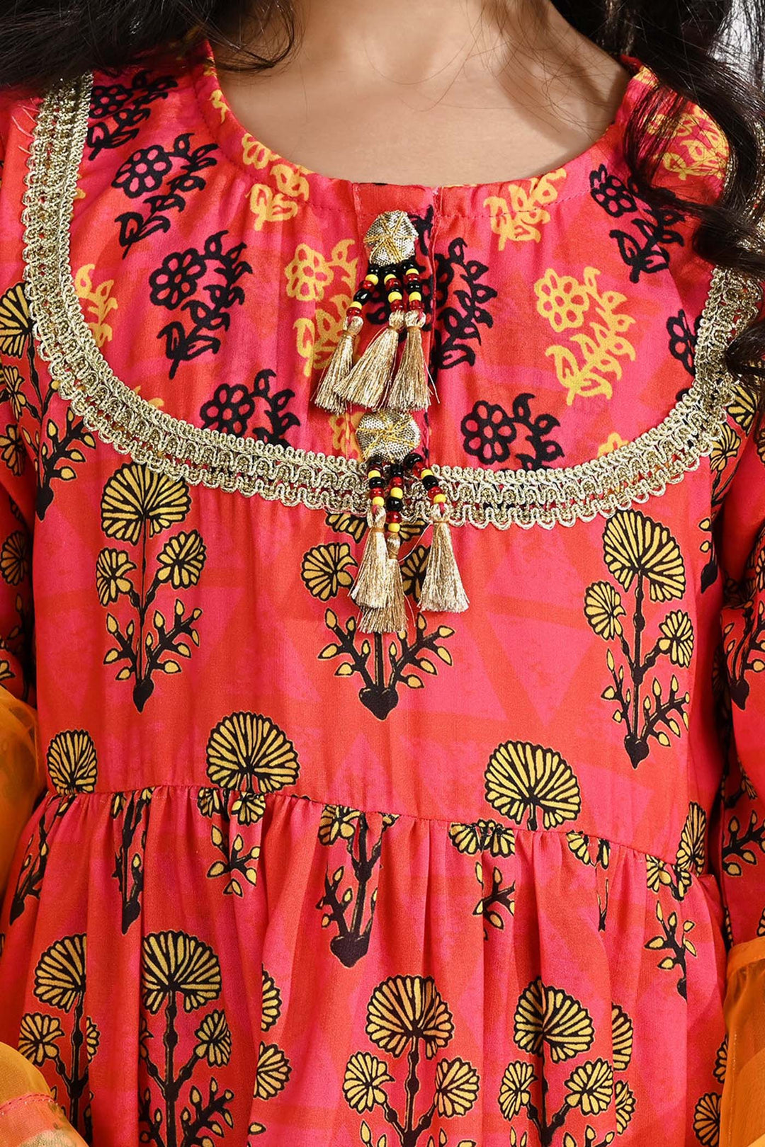 Girls poly cambric 3 Pcs Suit Raunaq-Multi