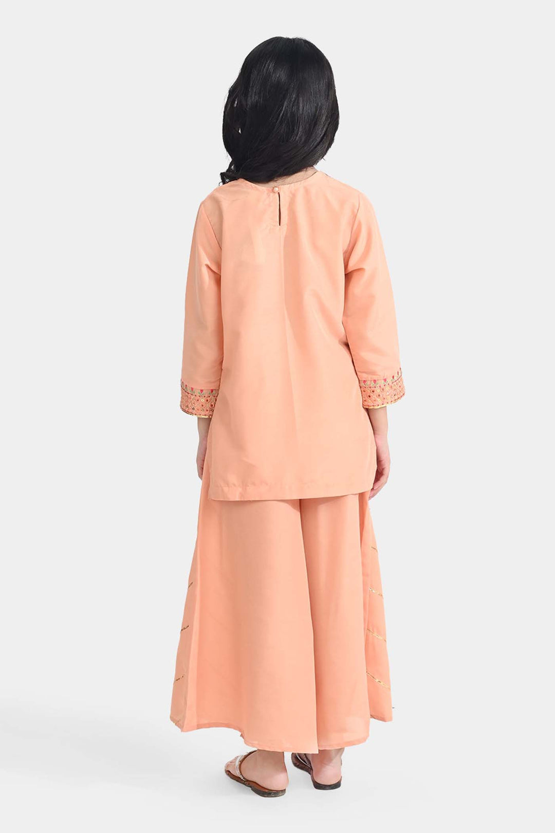 Girls Poly Cambric 2 Pcs Rangreza-Peach