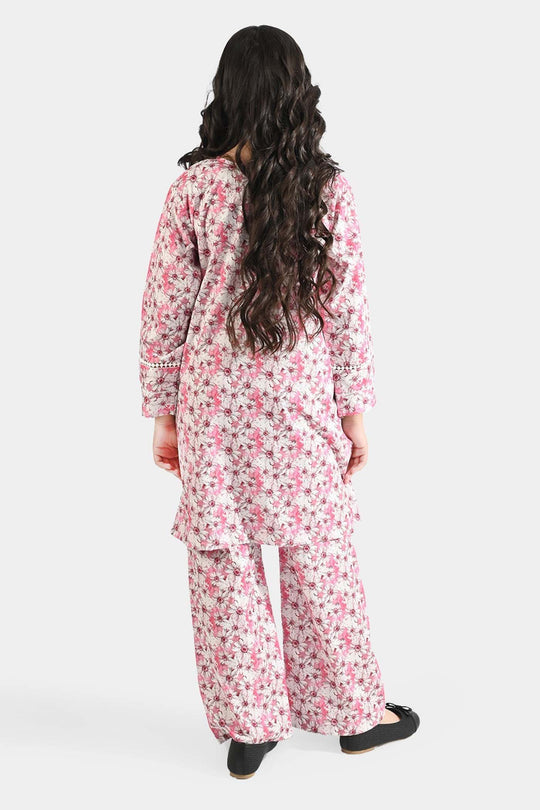 Girls Cotton Poplin Printed 2 Pcs Blossom - Multi