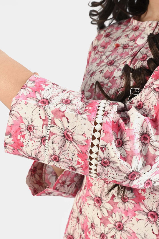 Girls Cotton Poplin Printed 2 Pcs Blossom - Multi