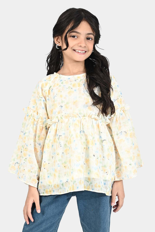 Girls Chiffon Casual Top Washes