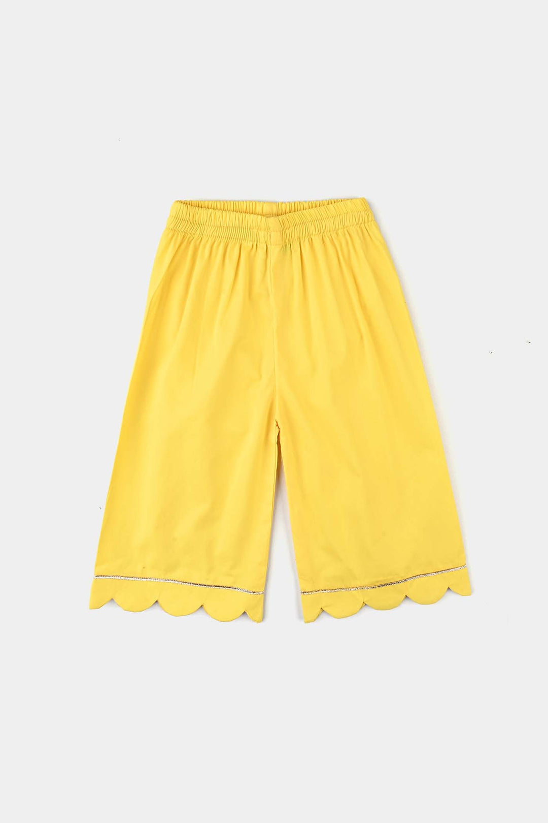 Infant Girls Cotton Poplin Emb 2 Pcs Suit -Yellow