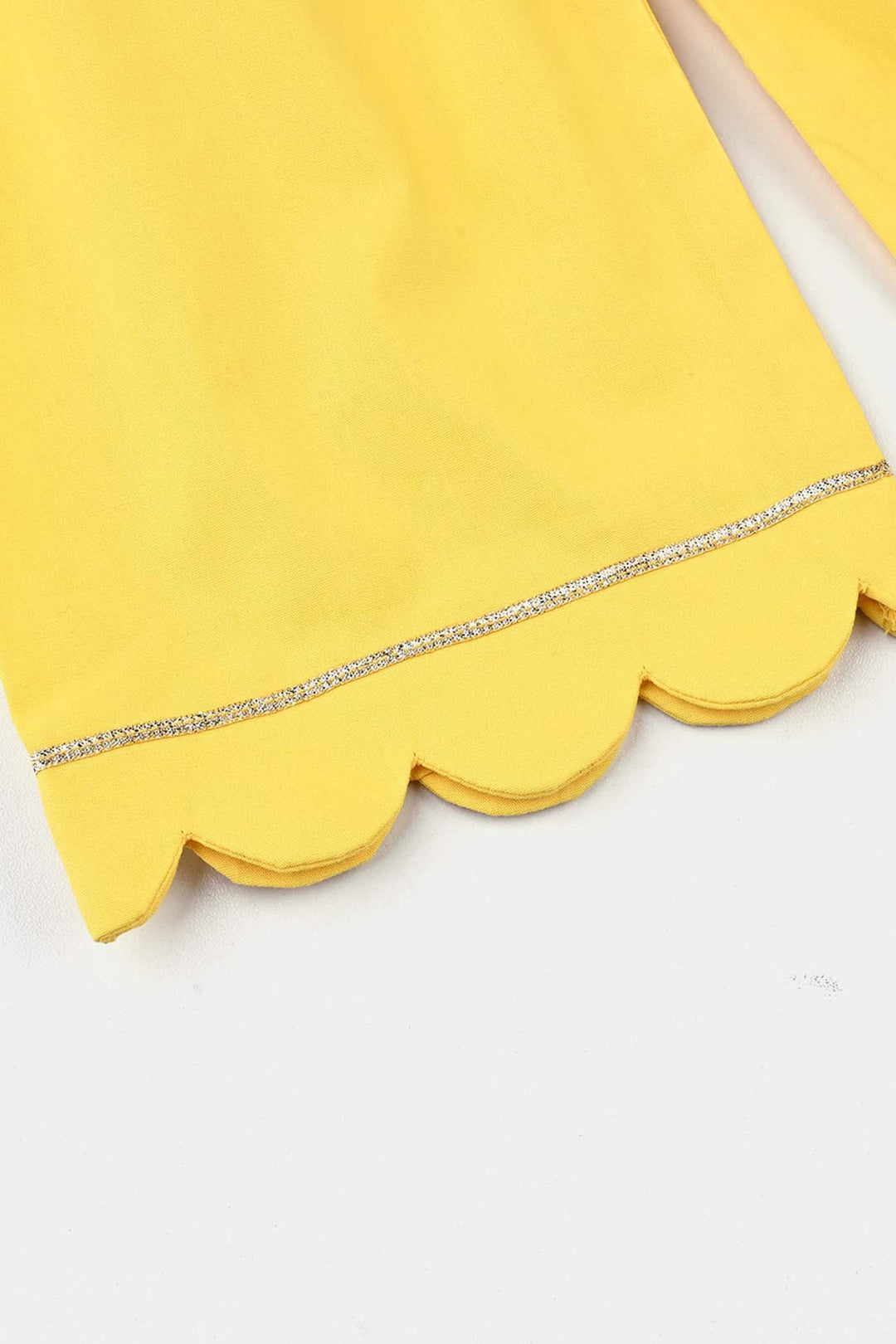 Infant Girls Cotton Poplin Emb 2 Pcs Suit -Yellow