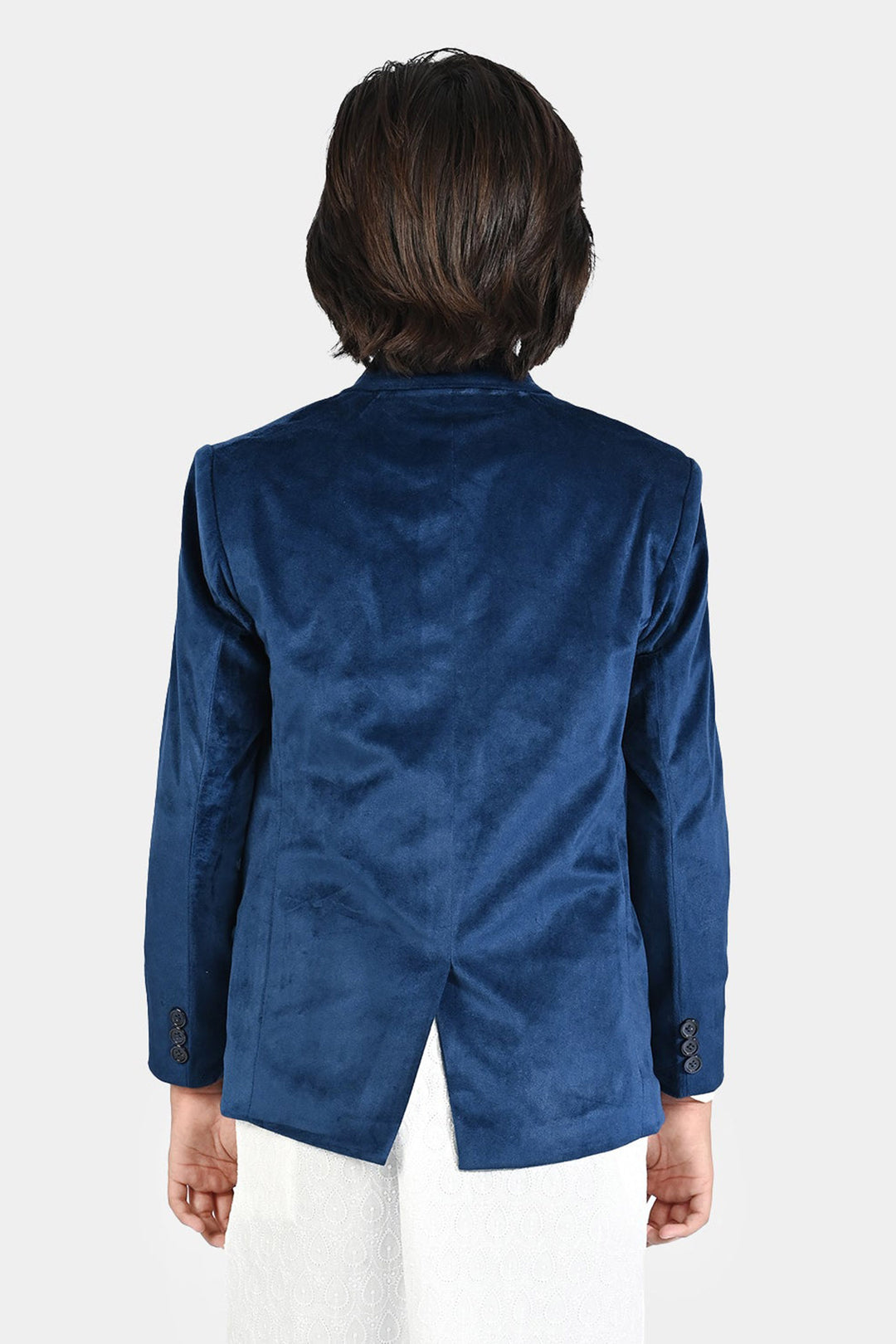 Boys Suede Blazer - Royal Blue
