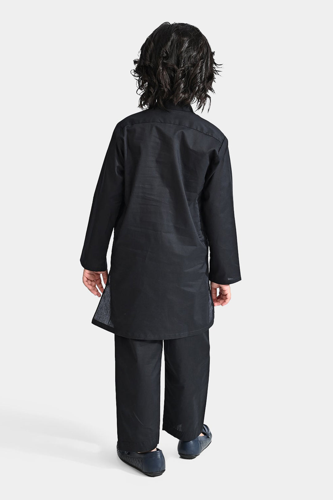 Boys Cotton Poplin Shalwar Suit (Funk Dots)-BLACK
