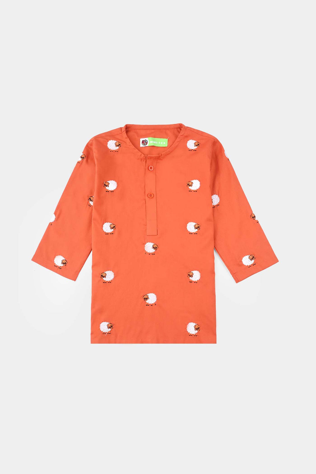 Infant Boys Cotton Poplin Shalwar Suit (Sheep)-BROWN