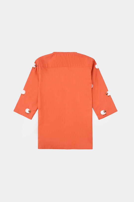 Infant Boys Cotton Poplin Shalwar Suit (Sheep)-BROWN