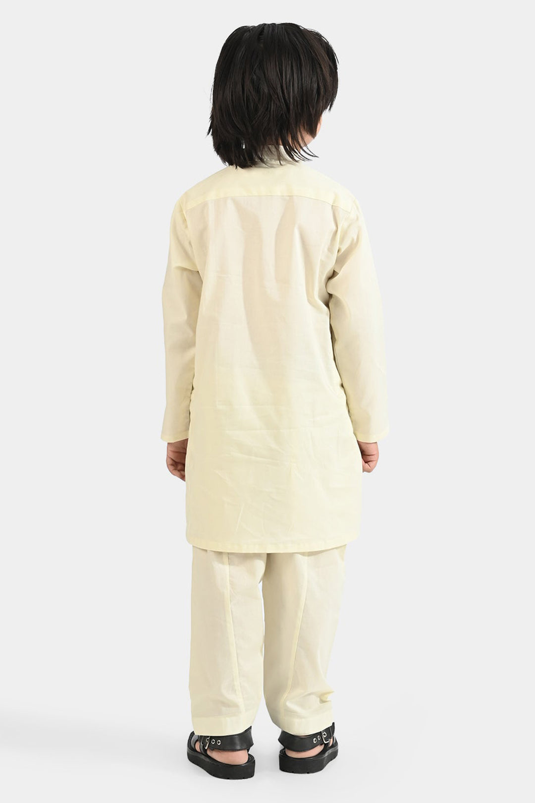 Boys Cotton Poplin Shalwar Suit (Elegant)-OFF-White