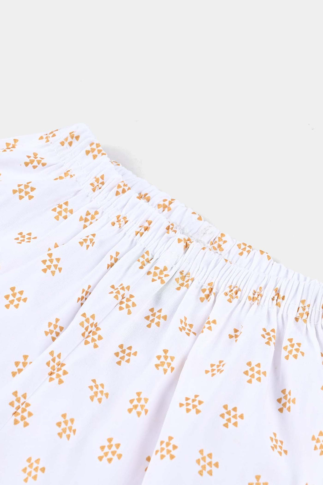 Infant Girls Cotton Printed Culotte-White