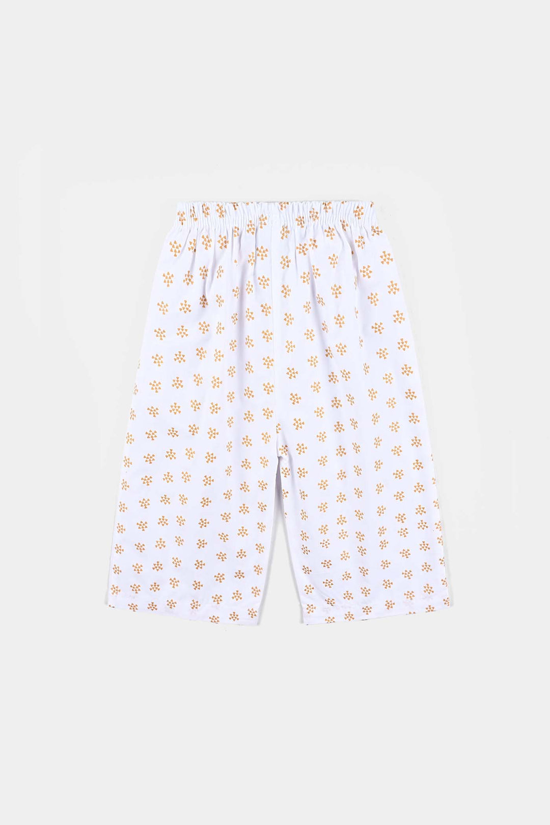 Infant Girls Cotton Printed Culotte-White