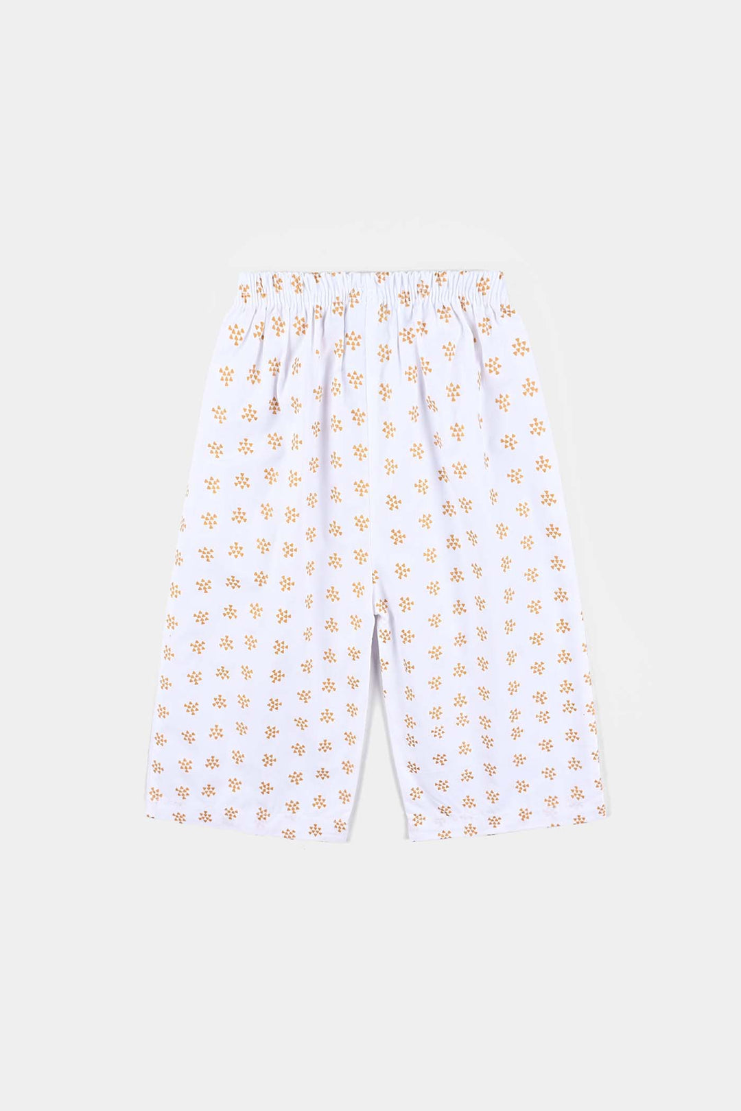 Infant Girls Cotton Printed Culotte-White