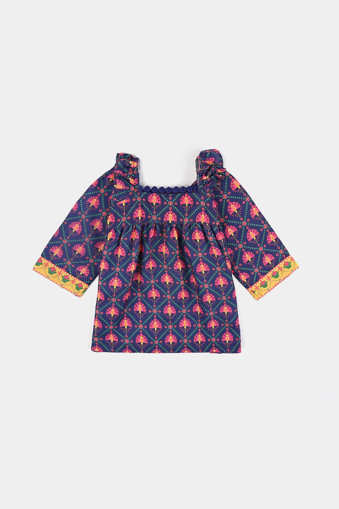 Girls Poly Lawn Printed 2 Pcs Petals-Multi