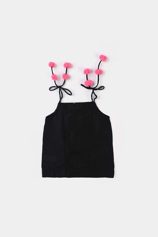 Infant Girls Poly Cambric 2 Pcs Suit Mah-E-Rang-BLACK