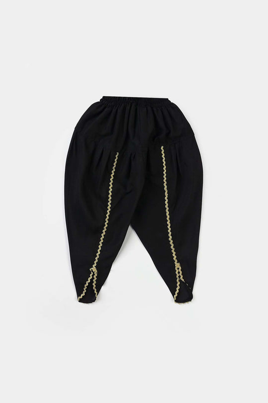 Infant Girls Poly Cambric 2 Pcs Suit Mah-E-Rang-BLACK
