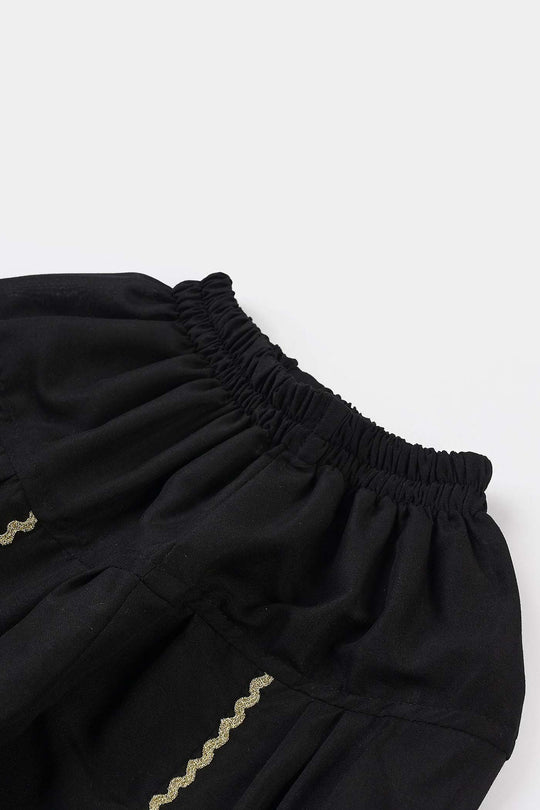 Infant Girls Poly Cambric 2 Pcs Suit Mah-E-Rang-BLACK