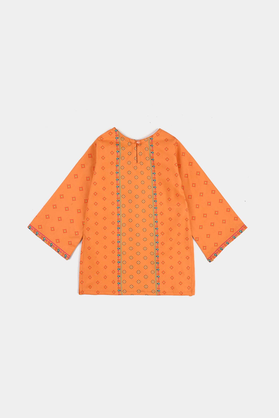 Infant Girls Cotton Poplin Printed Jagmag-ORANGE