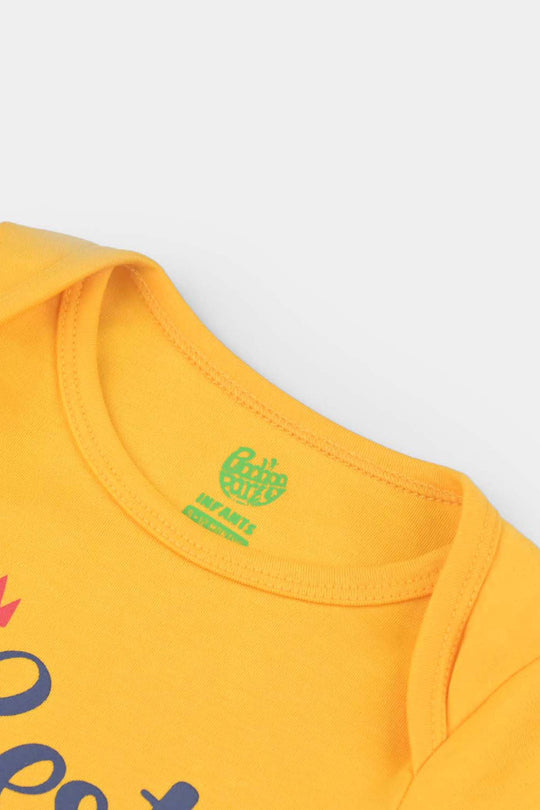 Infant Unisex Cotton Interlock Romper Best Phuppo Ever-Citrus