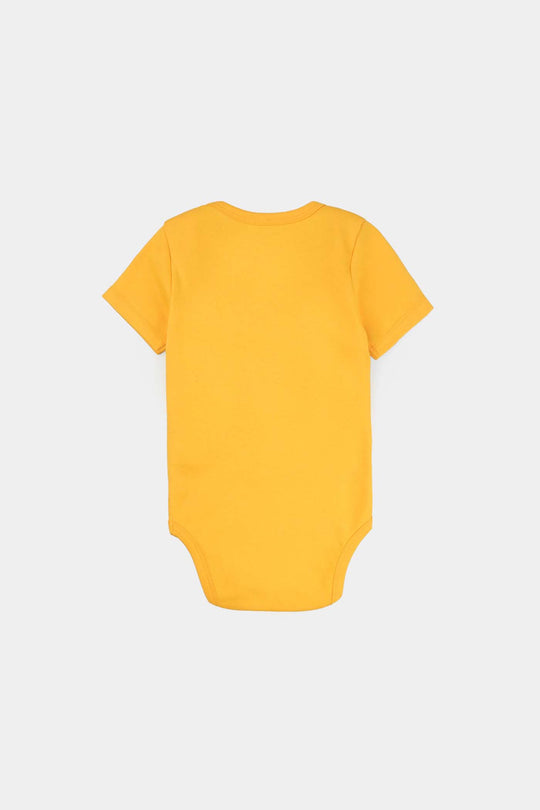 Infant Unisex Cotton Interlock Romper Best Phuppo Ever-Citrus
