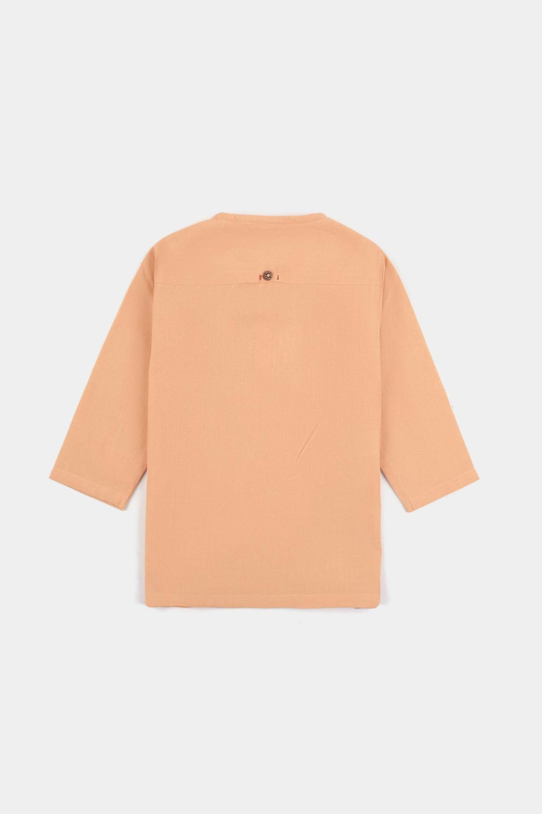 Infant Boys Cotton Basic Kurta-Buff. Orange