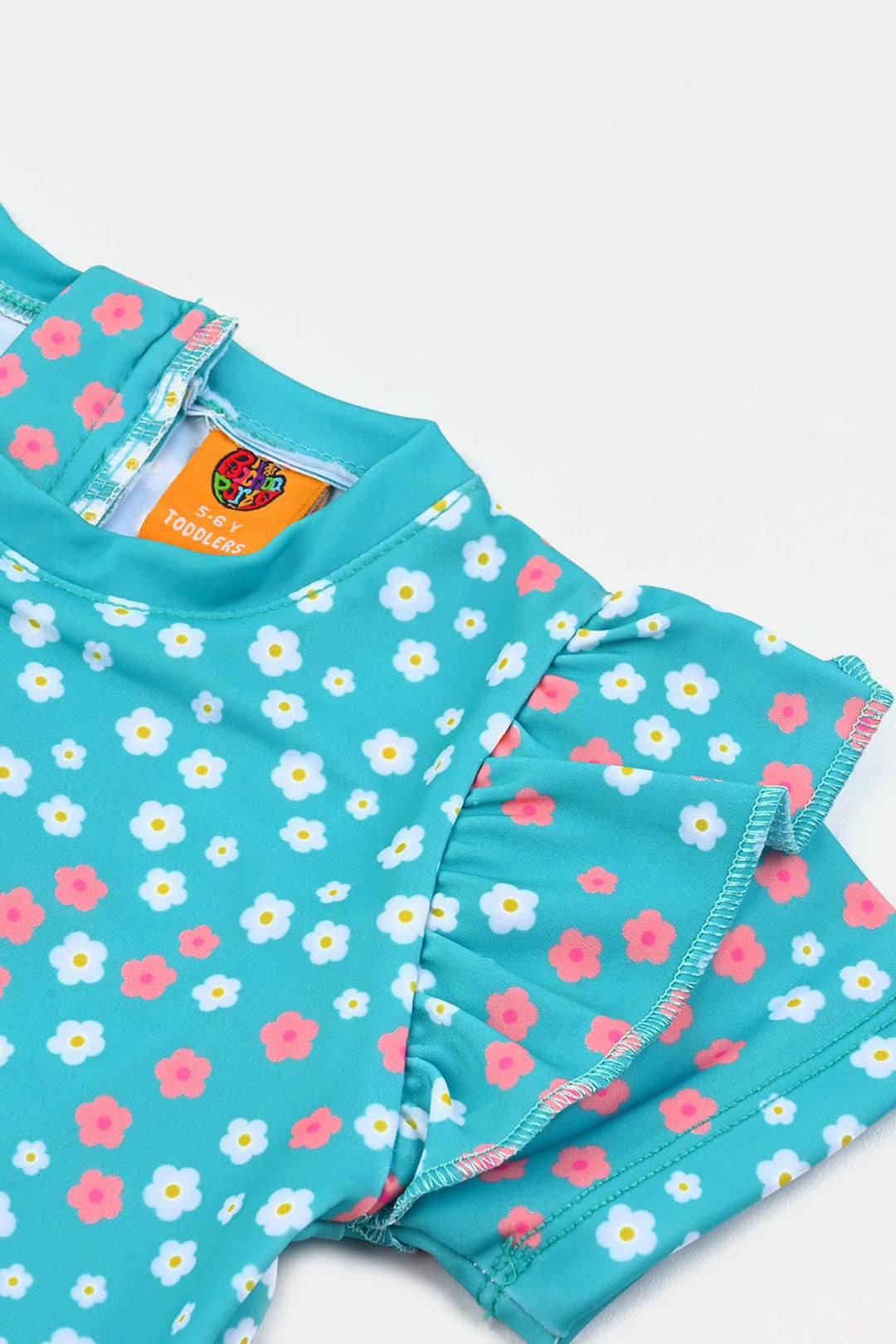 Girls Micro Fiber Jumper Suit Flower-Blue