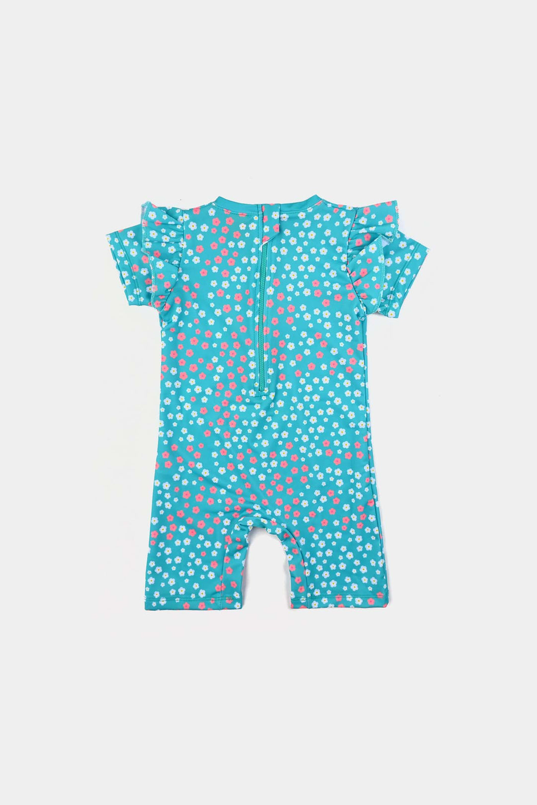 Girls Micro Fiber Jumper Suit Flower-Blue