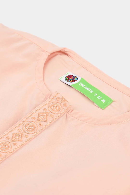 Infant Boys Poly Viscose Shalwar Suit (Tribal)-L Peach