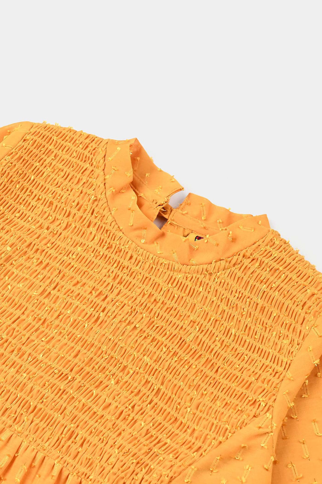 Girls Poly Cotton Casual Top-Citrus