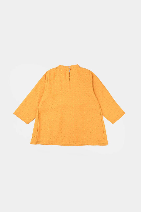 Girls Poly Cotton Casual Top-Citrus