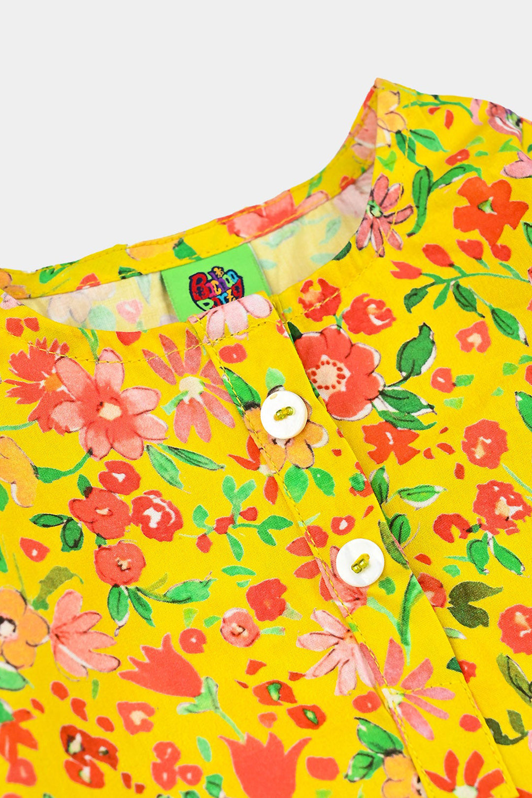 Infant Girls Cotton Printed 2 Pcs Vibrant-Yellow