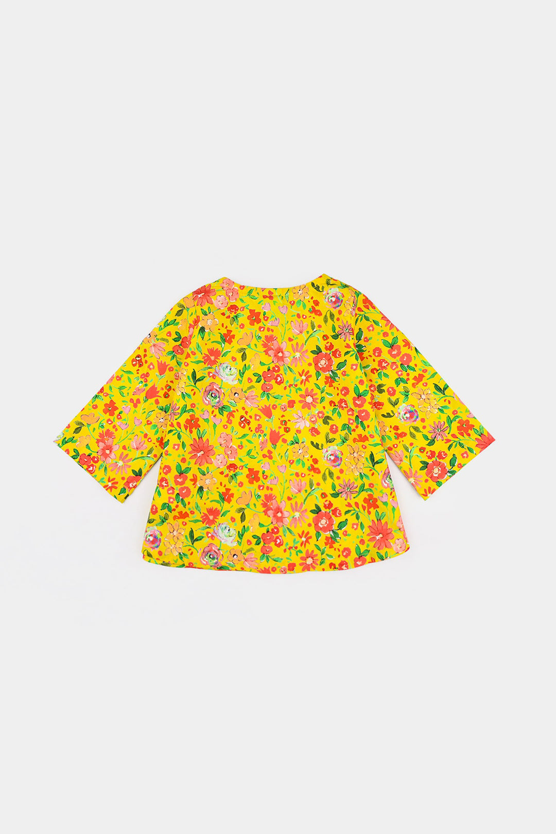 Infant Girls Cotton Printed 2 Pcs Vibrant-Yellow