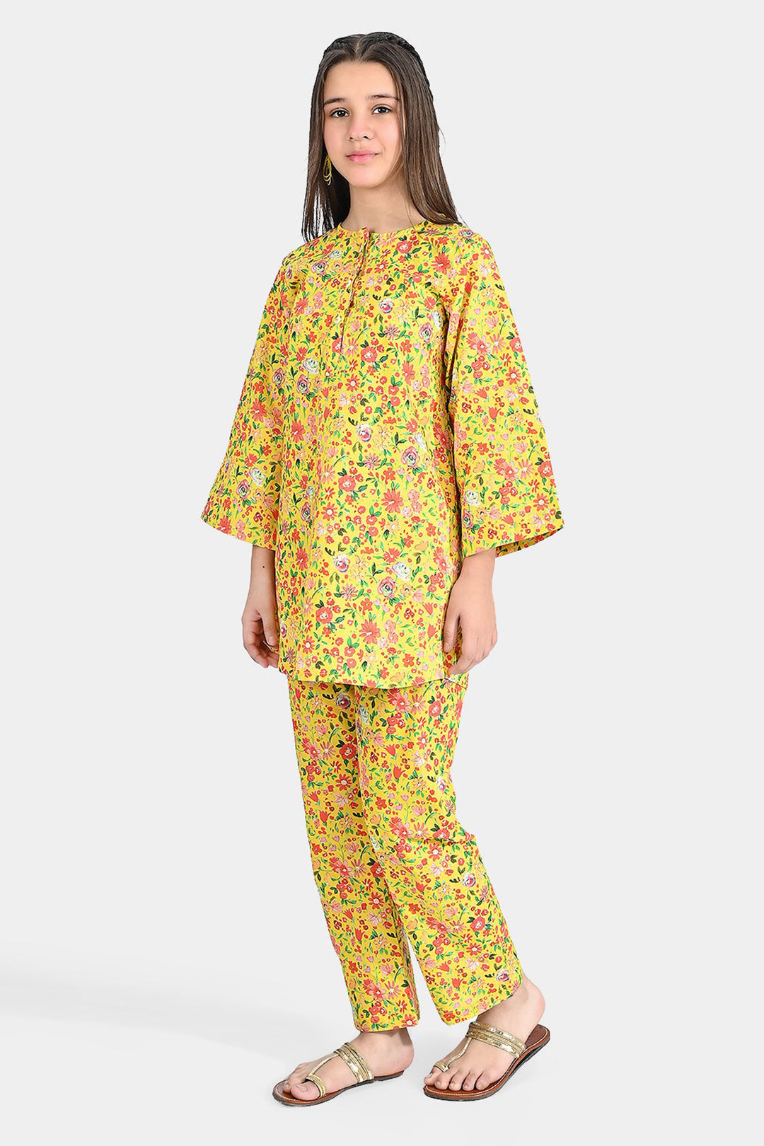 Girls Cotton Printed 2 Pcs Vibrant