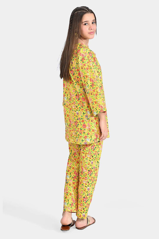 Girls Cotton Printed 2 Pcs Vibrant