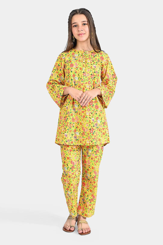 Girls Cotton Printed 2 Pcs Vibrant