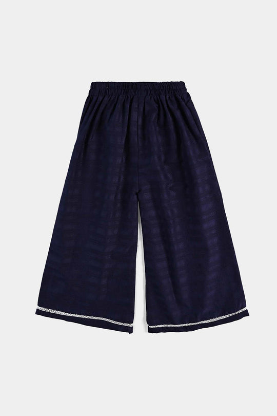 Girls Cotton Emb 2Pcs Garden-Navy Blue