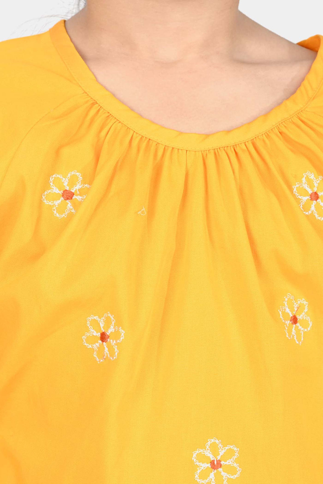 Girls Cotton Emb Top Day Lilly-Citrus