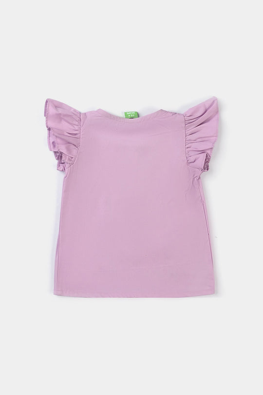 Infant Girls Cotton Emb Top Giraffe In the Garden