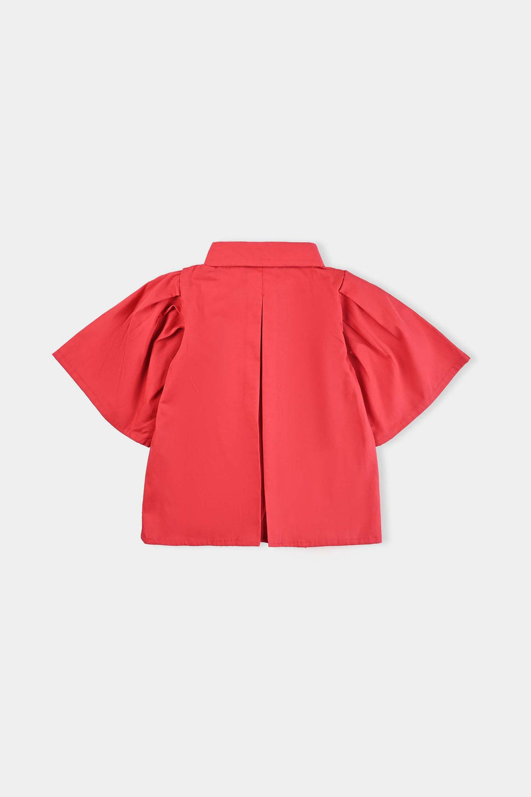 Infant Girls Cotton Emb Top Red Effect-Red