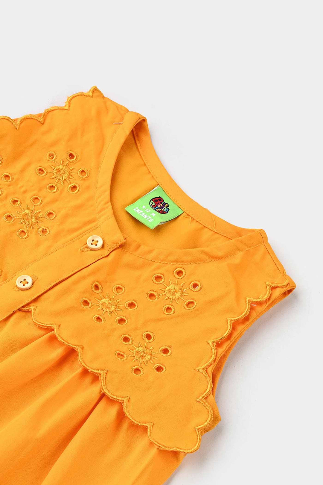 Infant Girls Cotton Emb Top Sunflowers-Citrus
