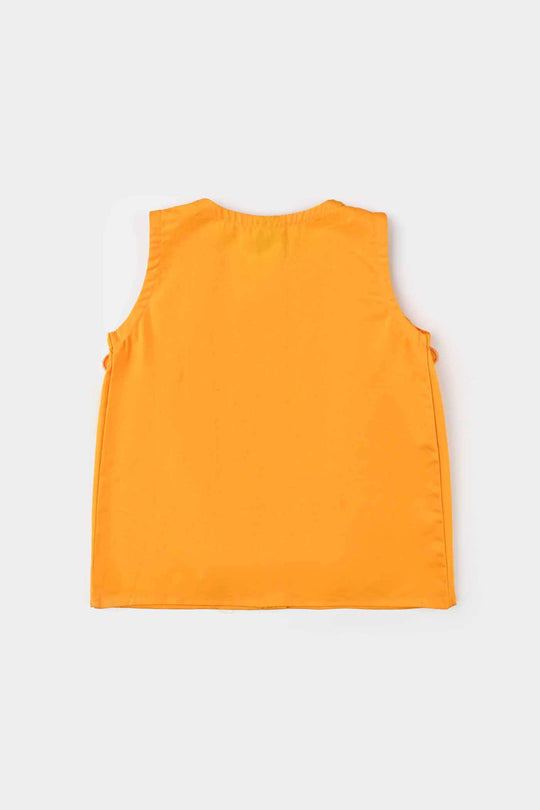 Infant Girls Cotton Emb Top Sunflowers-Citrus