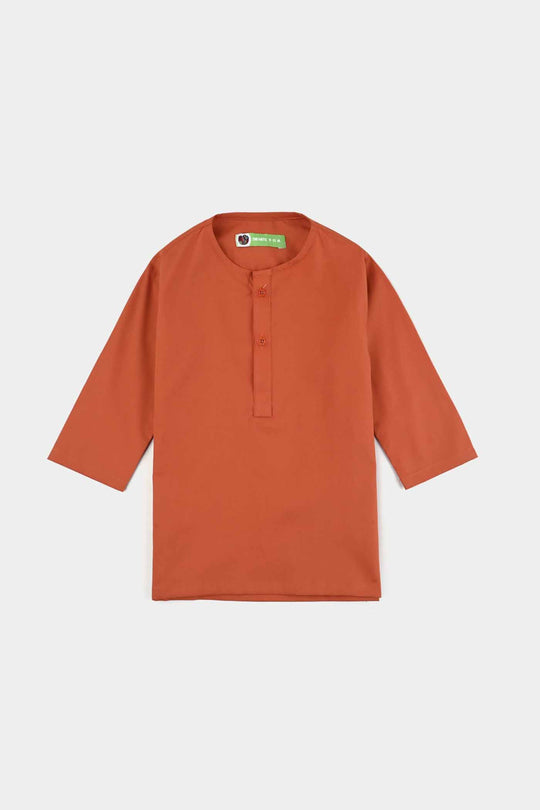 Infant Boys Cotton Poplin 3 Piece Suit (Palm Tree)-B/Orange