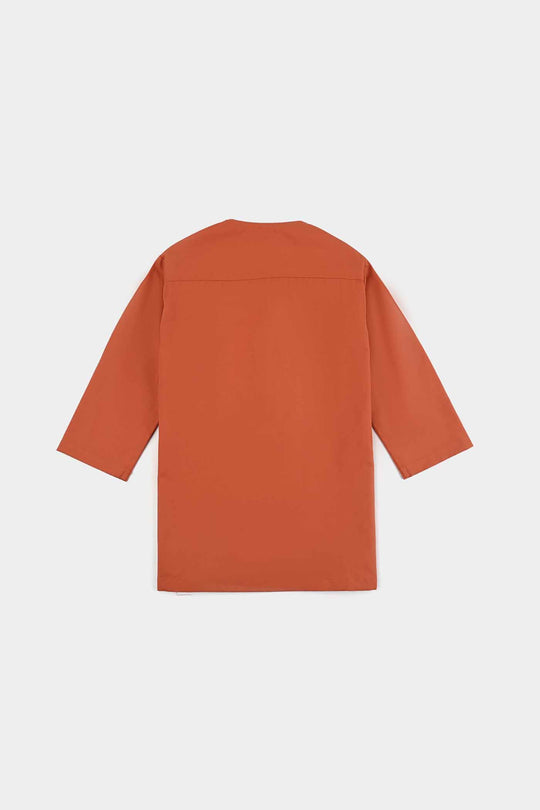 Infant Boys Cotton Poplin 3 Piece Suit (Palm Tree)-B/Orange