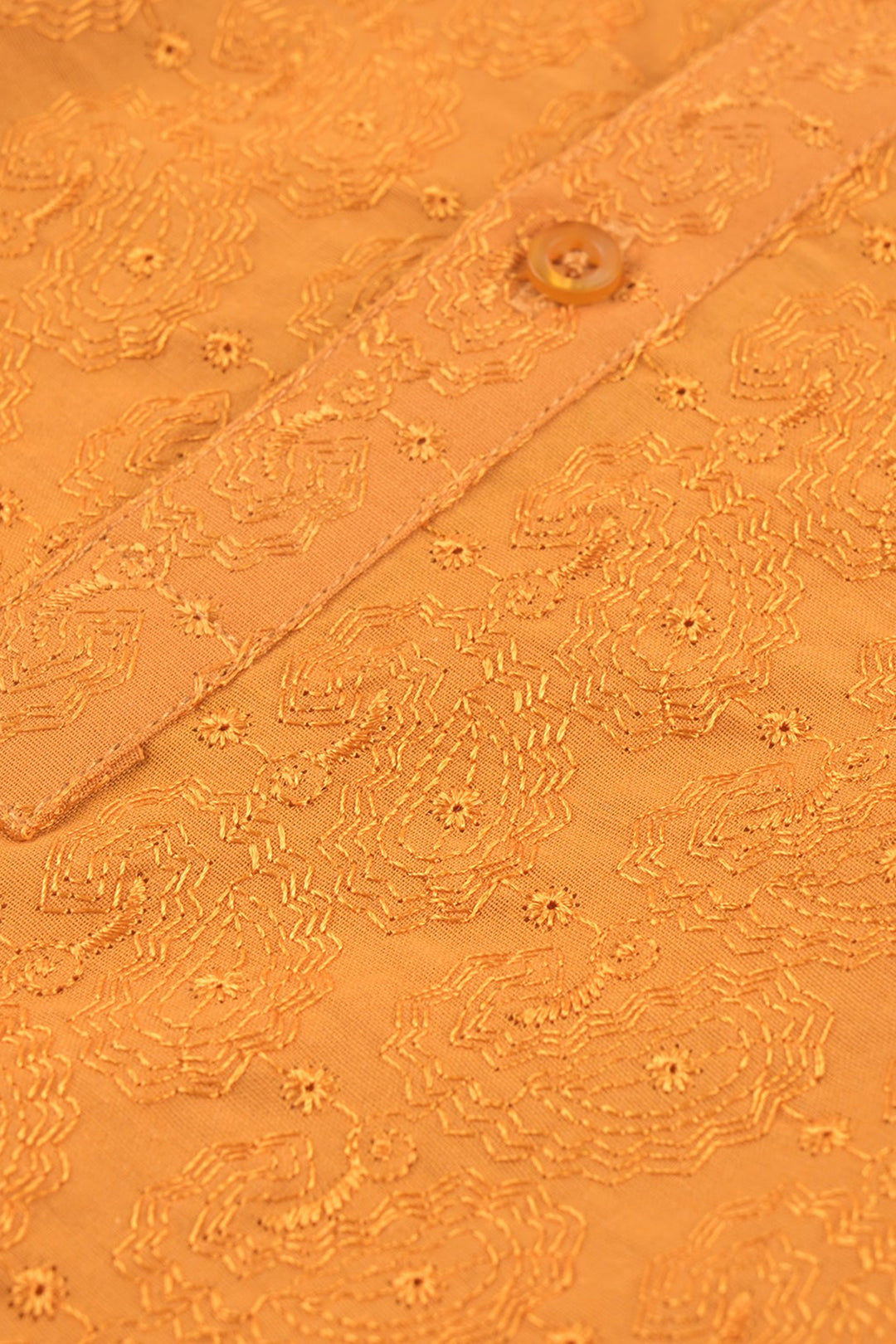 Infant Boys Cotton Basic Kurta (Chicken)-Mustard