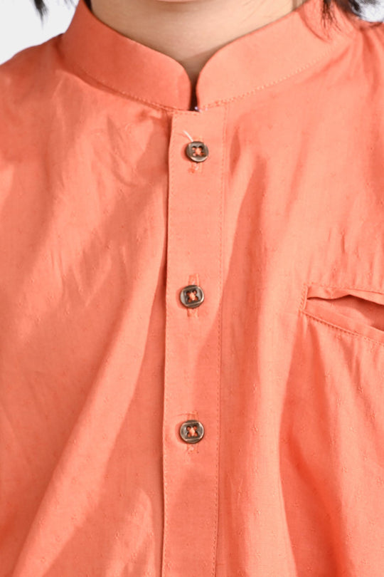 Boys Cotton Kurta Pajama (Pointed Placket)