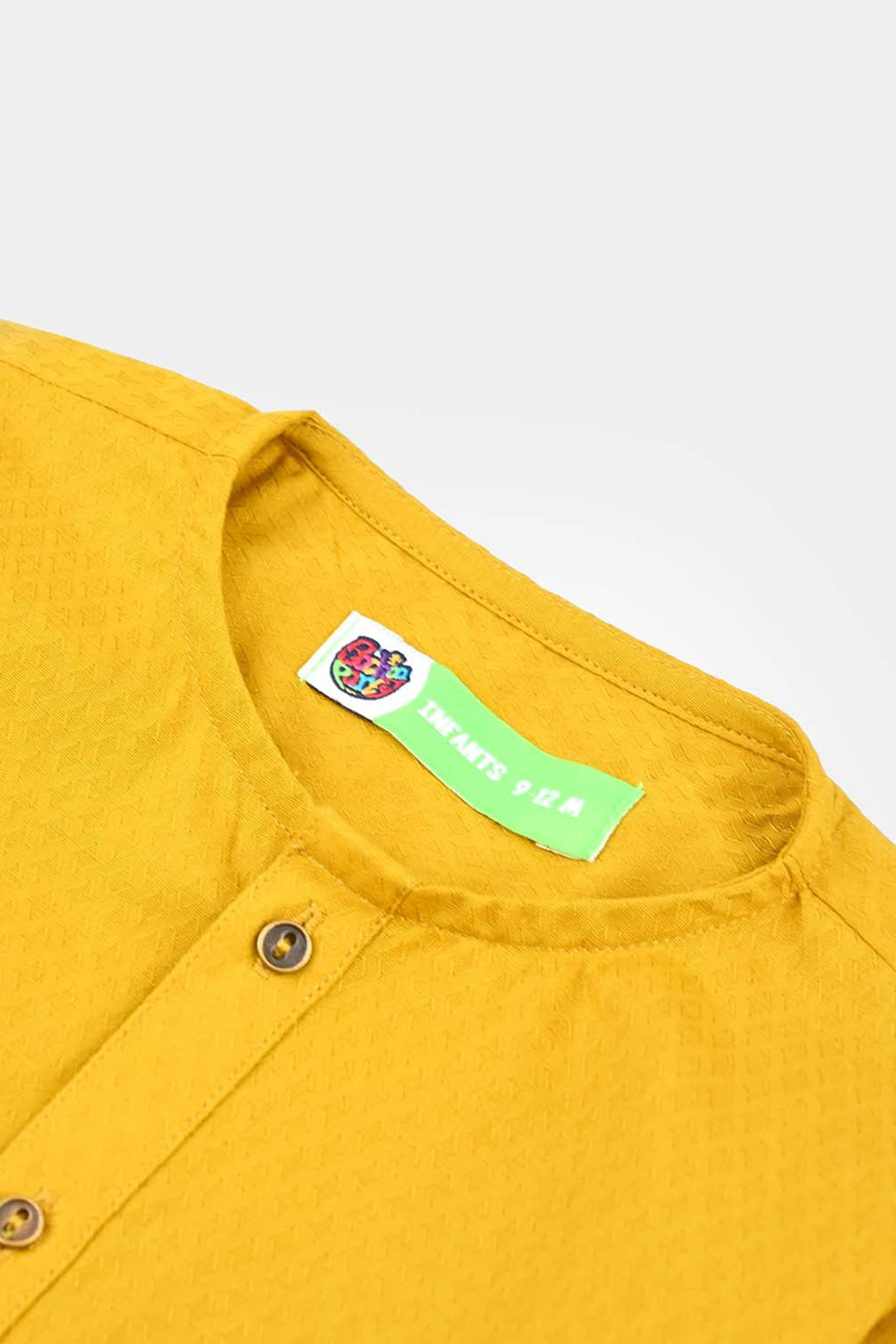 Infant Boys Cotton Basic Kurta (Blended Square)-Mustard