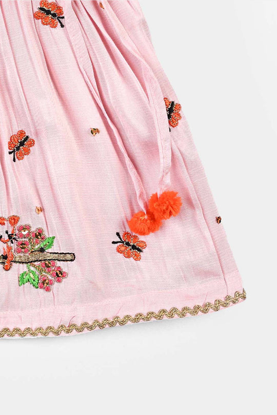 Infant Girls Raw Silk Fancy 2Pcs Playing Doll-T.Pink