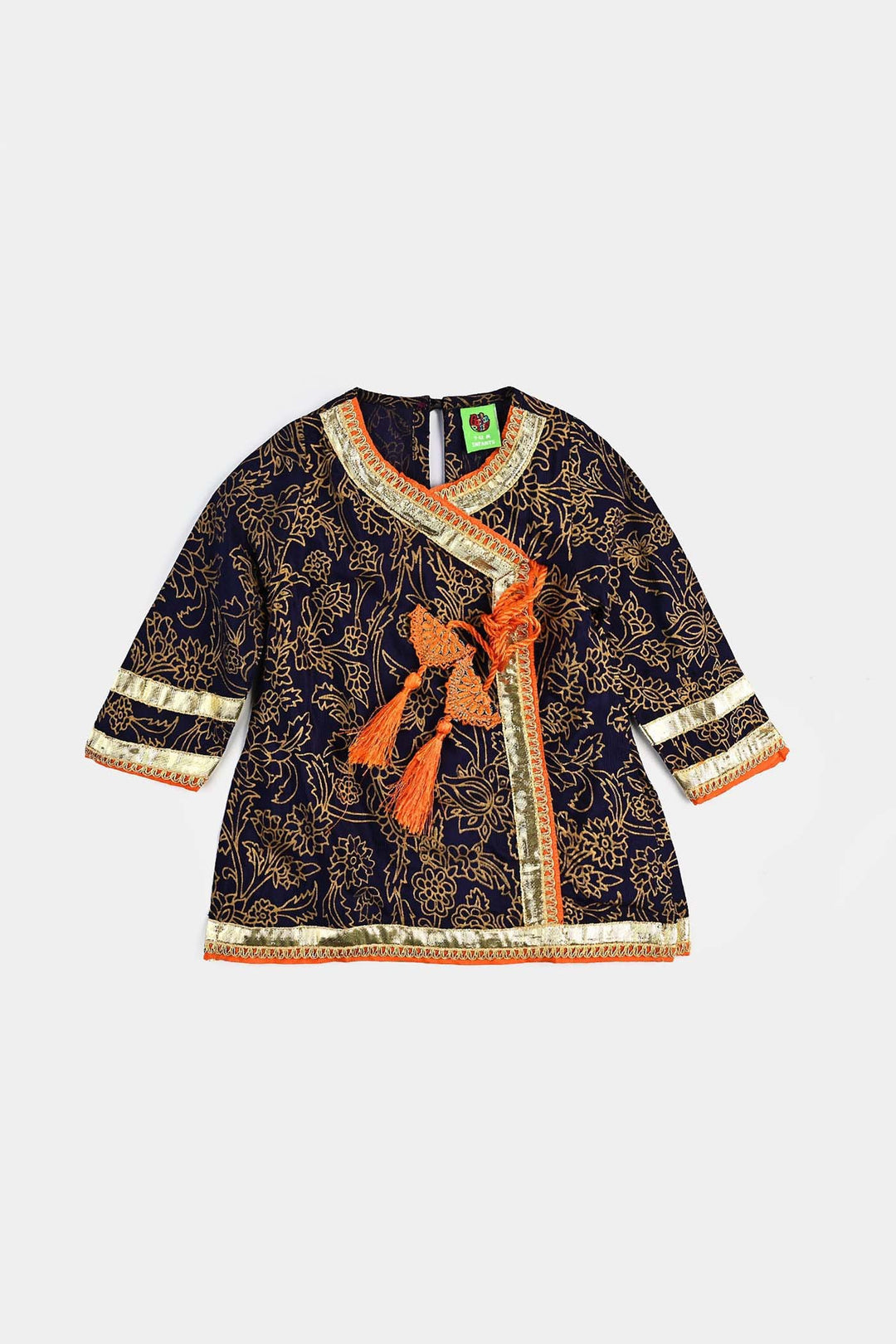 Infant Girls Raw Silk 3Pcs Junoon-Purple