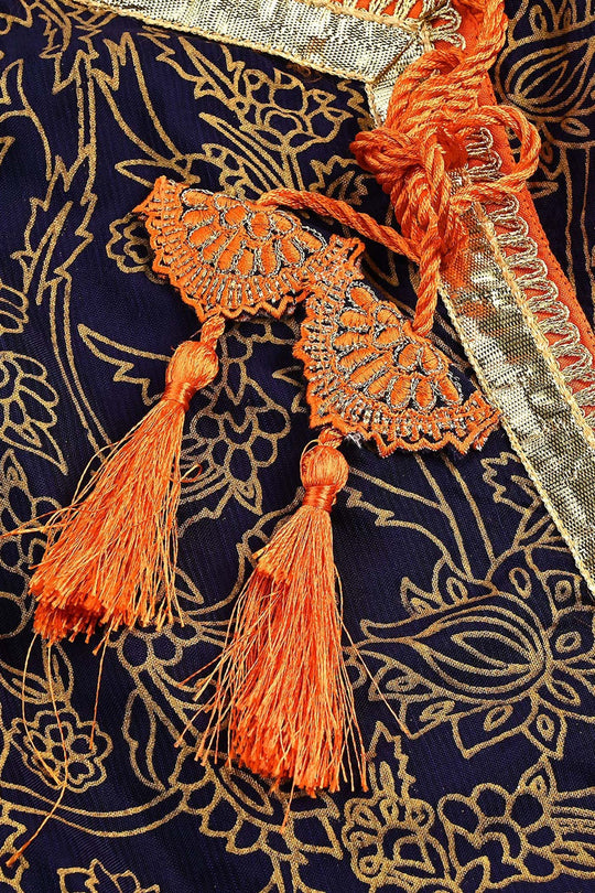 Infant Girls Raw Silk 3Pcs Junoon-Purple