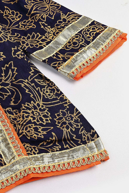 Infant Girls Raw Silk 3Pcs Junoon-Purple