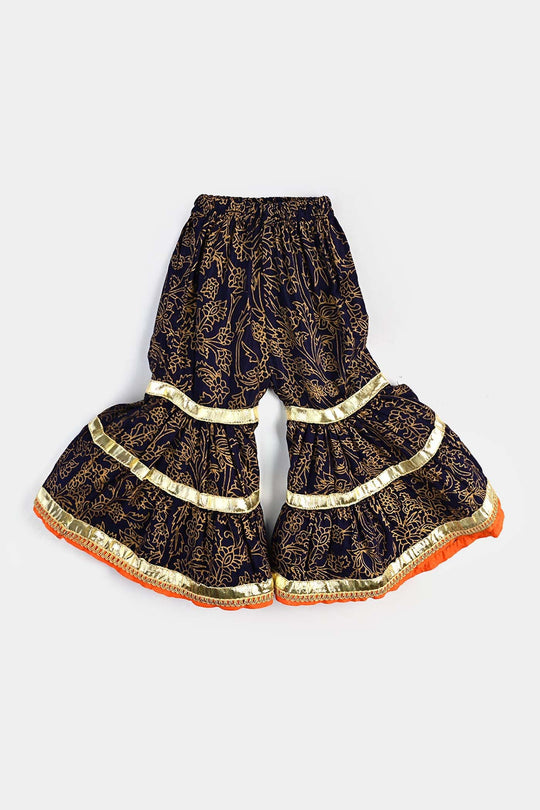 Infant Girls Raw Silk 3Pcs Junoon-Purple