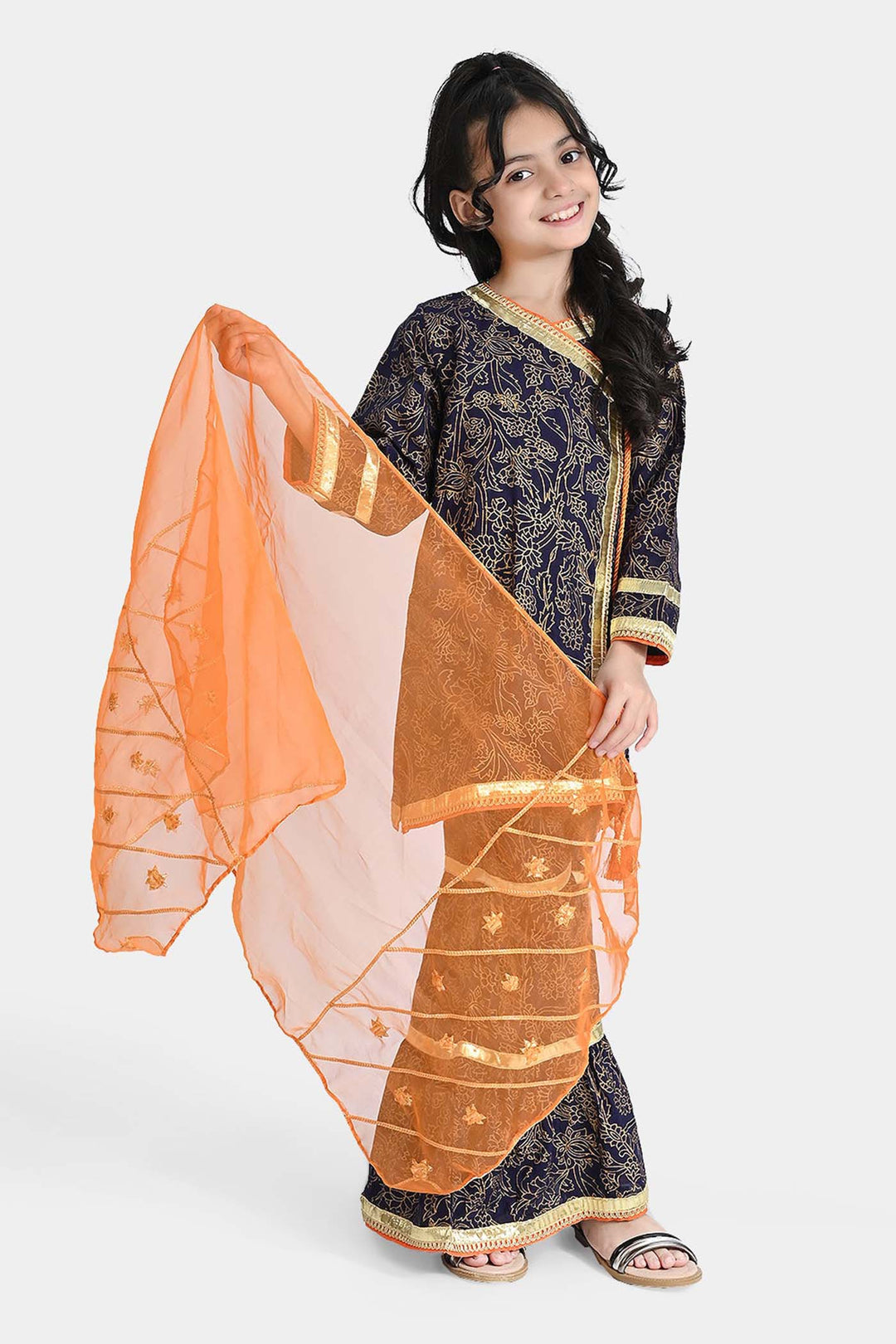 Girls Raw Silk 3Pcs Junoon-Purple